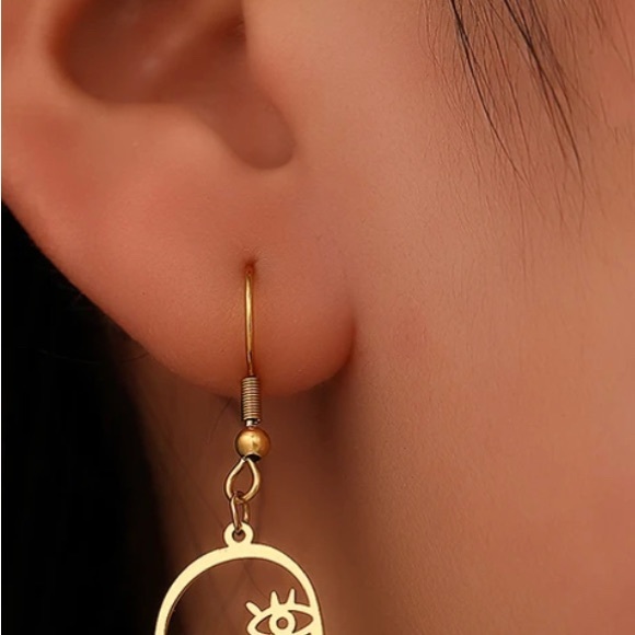 Abstract face earrings - Picture 4 of 4